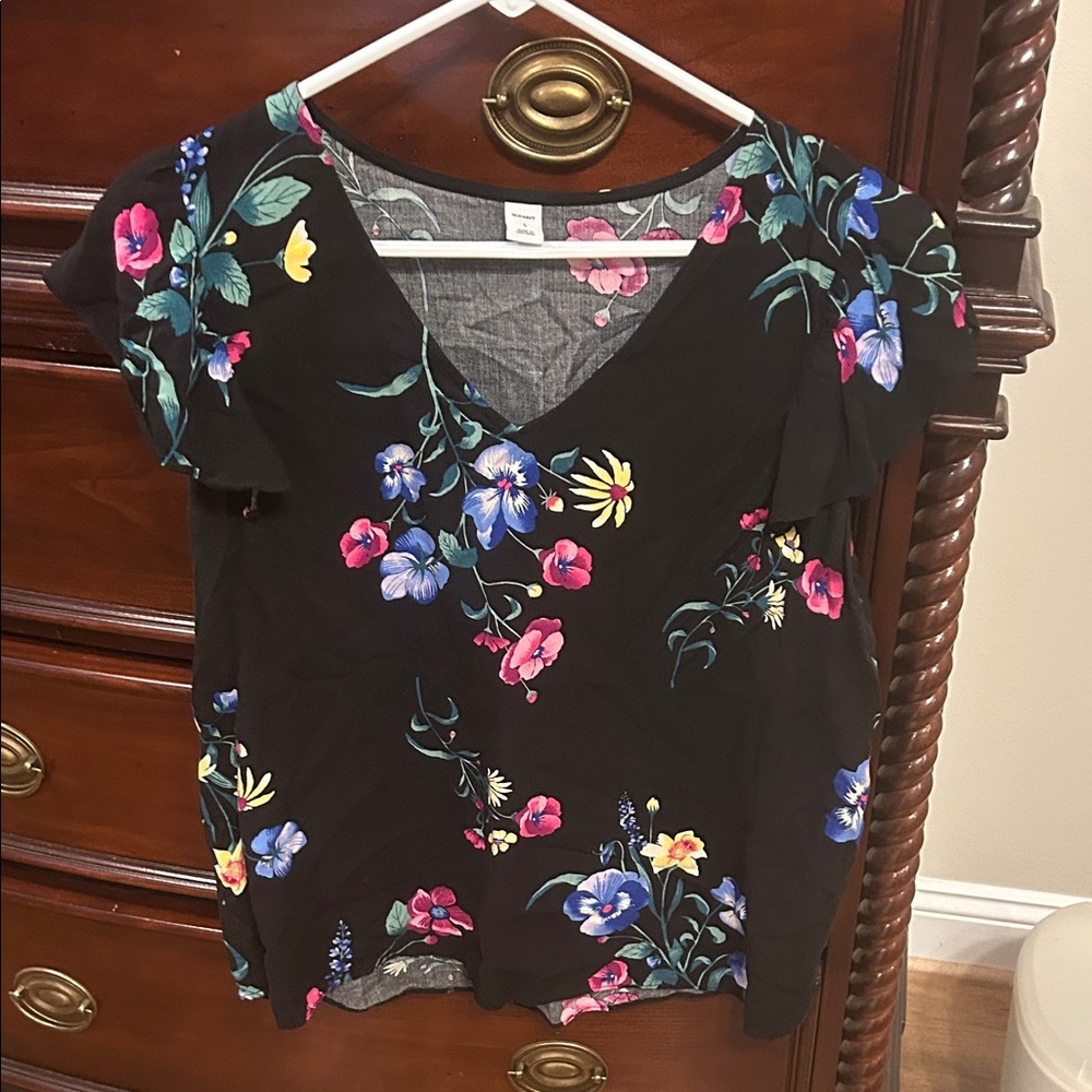 Floral Black Women's Top